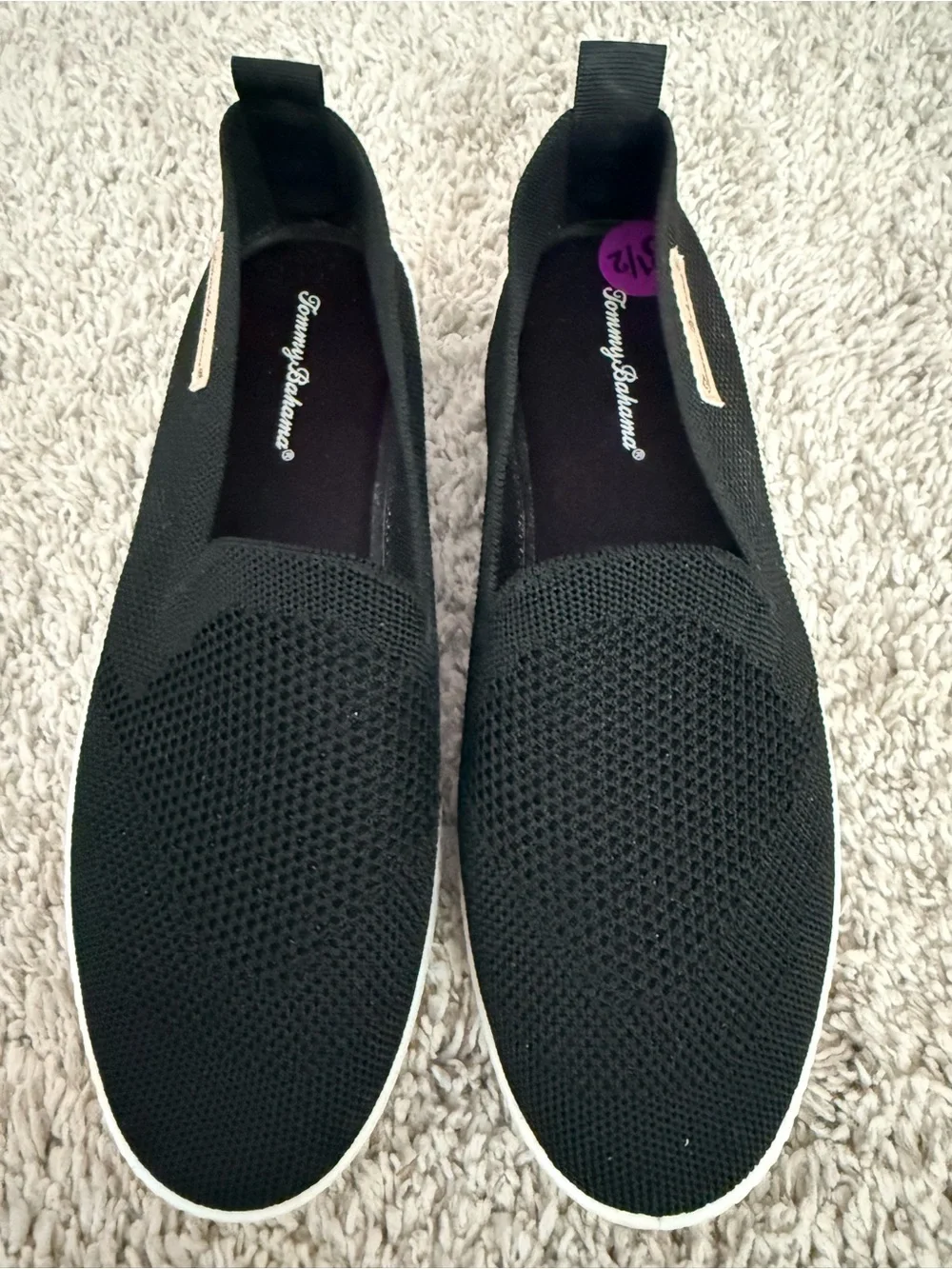 Tommy Bahama Black Knit Slip-On Loafers